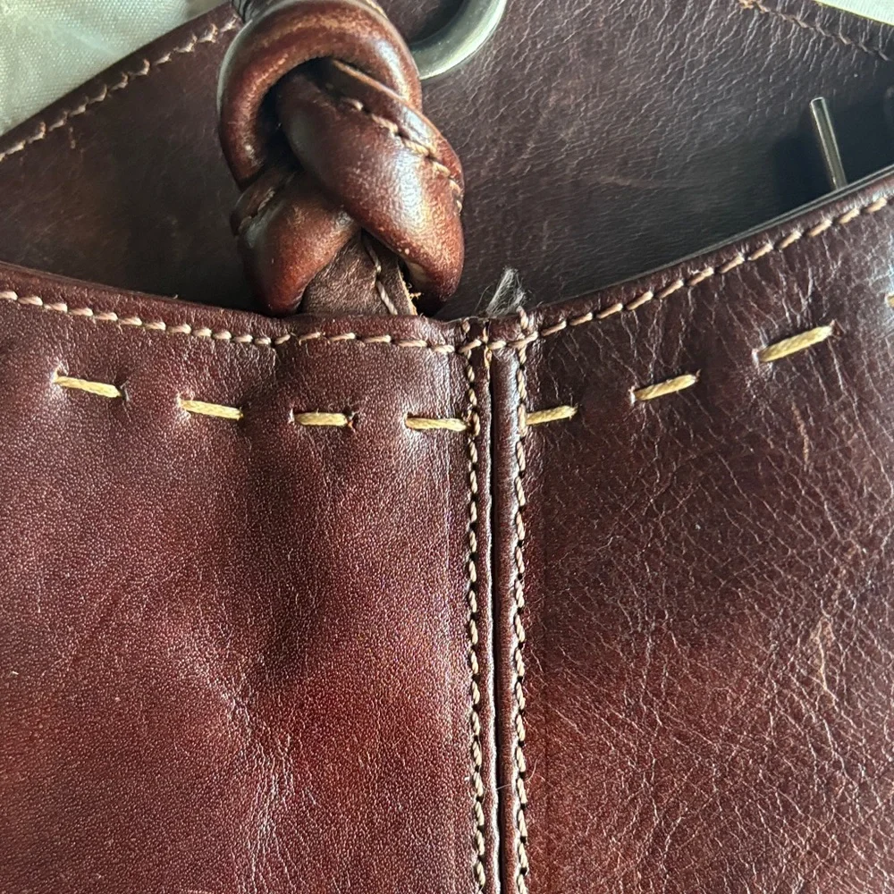 H’Joe Brown Leather Backpack/Shoulder Bag